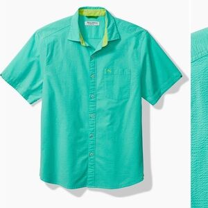 Tommy Bahama - Nova Wave Camp Shirt - Seersucker - XXL - Aqua Blue